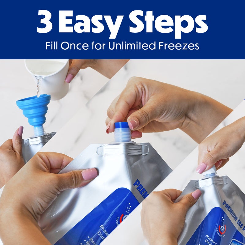 Cooler Shock Ice Packs for Cooler - Long Lasting Reusable Freezer Packs for Lunch Boxes and Backpack Cooler - Ice Packs for Camping Gear, Fishing, Road Trip & Beach Must Haves - Image 4